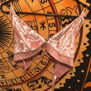 pink Victoria's velvet bra